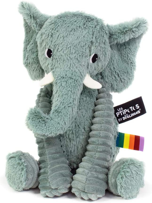 Soft toy LES DÉGLINGOS Ptipotos Elephant Green