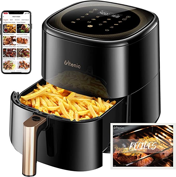 Ultenic K10 5.3QT Air Fryer Oven Combo, One-Touch Screen with 11 Presets, Complete APP Control Including Customizable Smart Cooking Programs and Over 100 Recipes, Nonstick and Dishwasher-Safe Basket