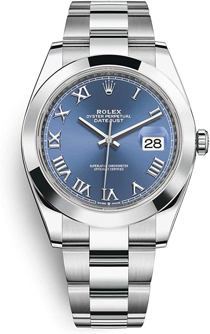 Rolex Datejust 41 Stainless Steel/Oyster Bracelet / 126300-0017 / Blue Roman Dial, Stainless Steel Blue, 41mm