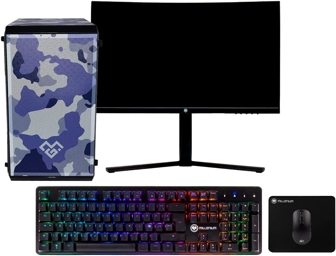 Complete PC millenium anivia (Intel core i5 10400f 8 gb /1 TB + 250 gb SSD/GTX 1650 4 gb, game monitor, 1 ms, mechanical keyboard, mouse and mouse pad)