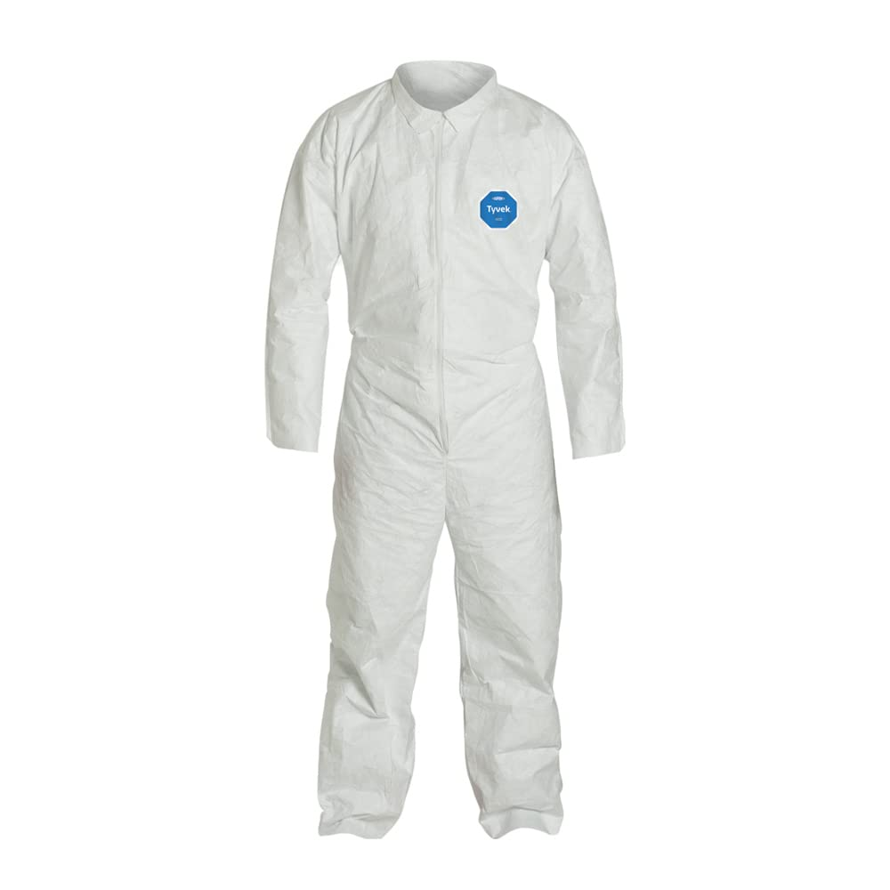Dupont tyvek 400 ty120s disposable protective clothing, white, size xl, packaging of 25 PCS.