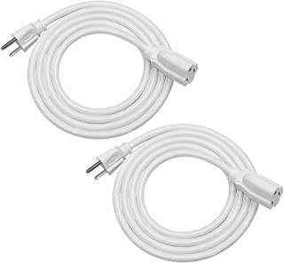 DEWENWILS 6ft Extension Cord, 16 AWG SJTW Weatherproof Power Cable for Indoor Outdoor Use, 3 Prong Grounded Outlets Plugs, ETL Listed, 2 Pack (White)