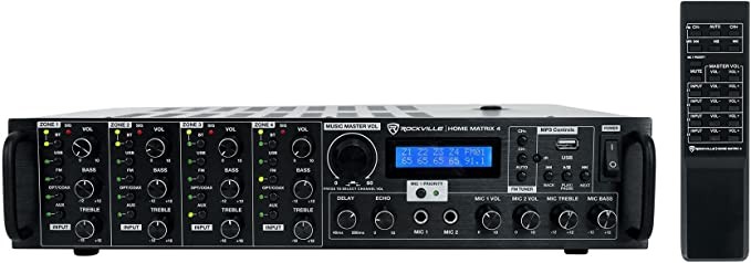 Rockville Home Matrix 4 Zone 8 Channel 600W Multiroom/Source Receiver/Amplifier