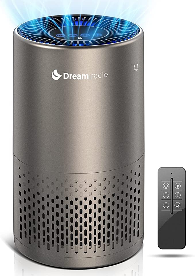 HEPA Air Purifier for Home, Dreamiracle H13 True HEPA Air Filter 99.97% Purification Smoke Remote Control 4-Stage Filtration Air Cleaner Available for Bedroom, Living Room, Kitchen, and Office