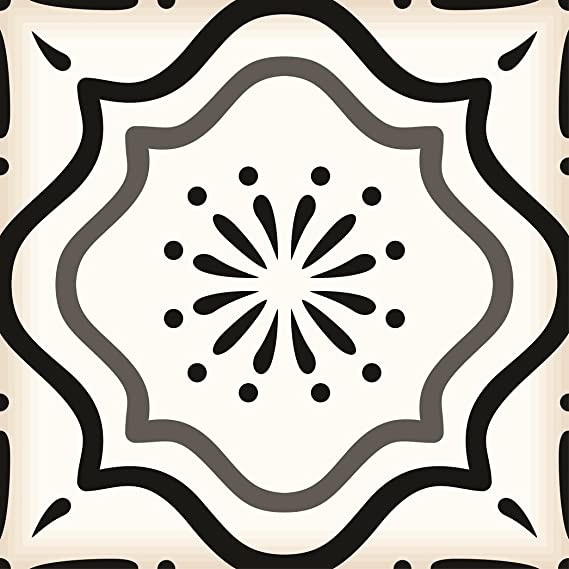 Black and White Collection Peel and Stick Tile Decals Set of 24 Backsplash Tile Decals Bathroom and Kitchen Vinyl Wall Decals Easy to Apply, Just Peel and Stick Home Decor (Black and White B5, 4x4 Inc