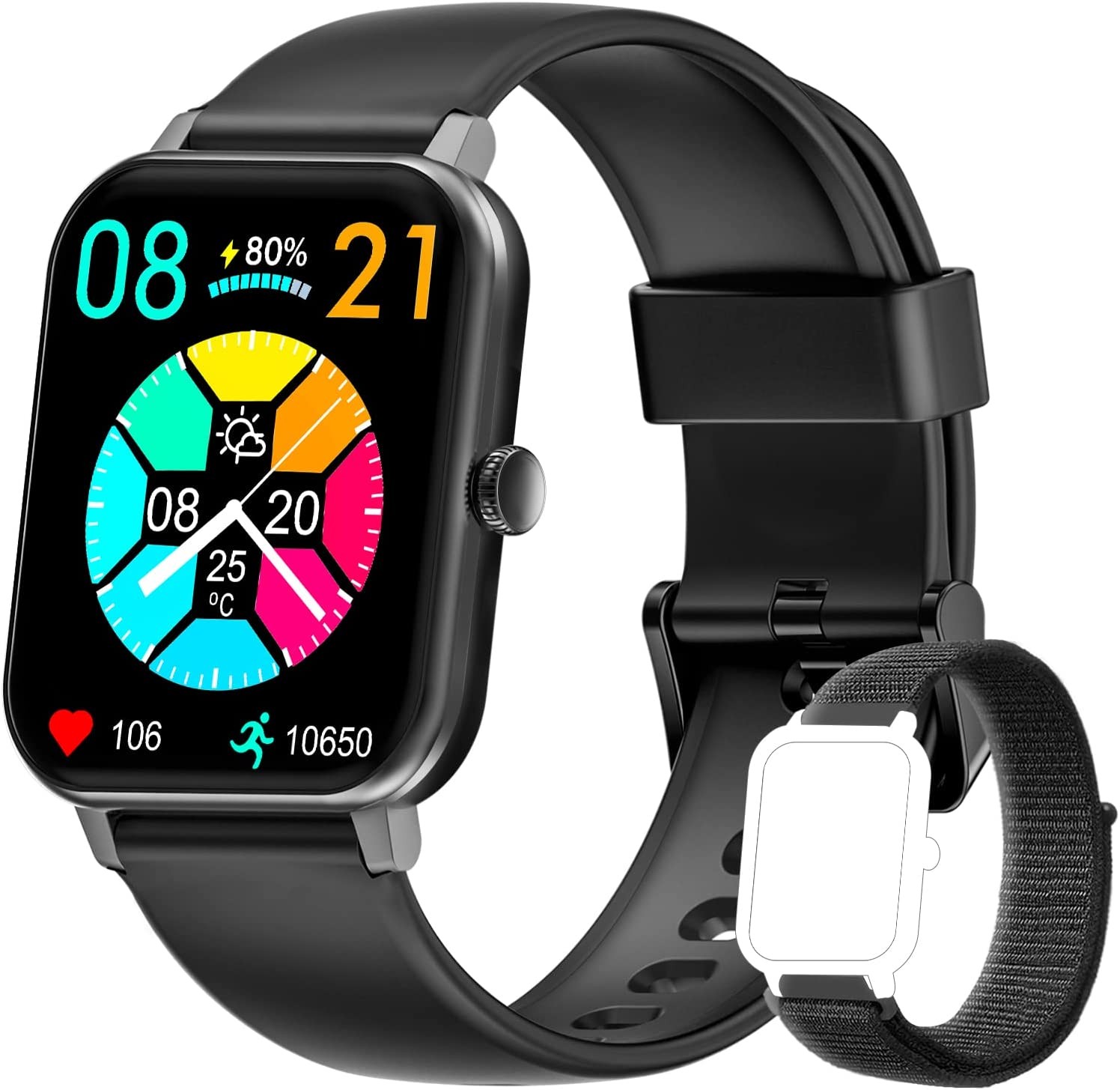 Blackview Smart Watch,1.69" Full Touch Screen Fitness Watch with Blood Oxygen,Heart Rate,Sleep Monitor,Activity Tracker with Pedometer Stopwatch,Smartwatch for Men Women