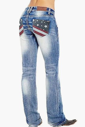 Qjbmei American flag jeans