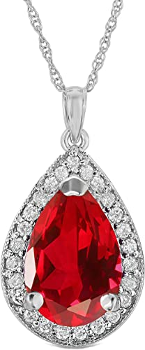 Galaxy Gold GG 14k Solid White Gold Rouge Necklace 5.51 ct Ruby Diamond