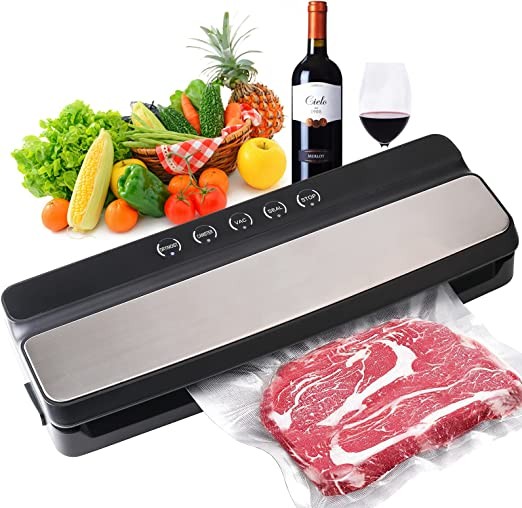 AISZG Vacuum Sealer Valentine's Day Gift, Wet/Dry Vacuum Sealer with 10 Vacuum Seal Bags and 1 Suction Hose, 5 in 1 Convenient Food Storage, Gift for Mom/Women