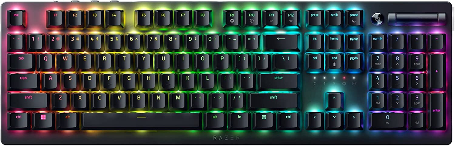 Razer Razer DeathStalker V2 Pro Wireless Gaming Keyboard: Low Profile Optical Switch - Linear Red - Ultra Fast Wireless and Bluetooth 5.0-40 hour battery - Ultra durable coating key Cap - Chrominance
