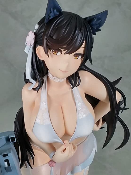 CYX Popular Removable 22CM Soft Chest Detachable Anime Game Azur Lane Atago Cat Ear Swimwear Version Garage Resin Kit 1/6 PVC Action Figure Adult Toys Model Girl Doll Movable Character Statue