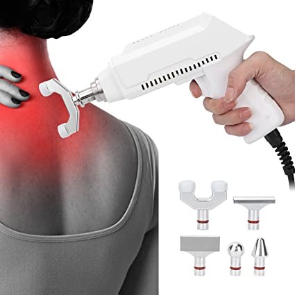 Spine Chiropractic Tool, Electric Spine Chiropractic Adjustable Correction Tool Spine Massager Complete Muscle Adjusting Corrector Massage Gun Chiropractic Adjustment Massager Kit(US)