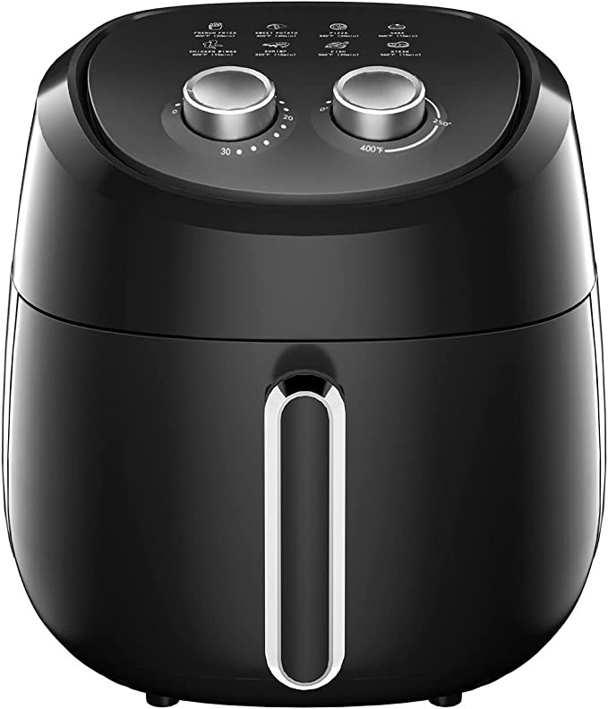 ALLCOOL Air Fryer 4.5 QT Fit for 2-4 People Easy to Use with 8 Cooking References Dishwasher Safe Nonstick Basket Auto Shutoff Black Air Fryer