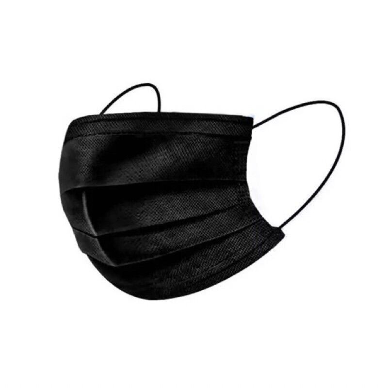 Black Mask Disposable 3ply 50pcs with box Non-Medical Mask Hitam