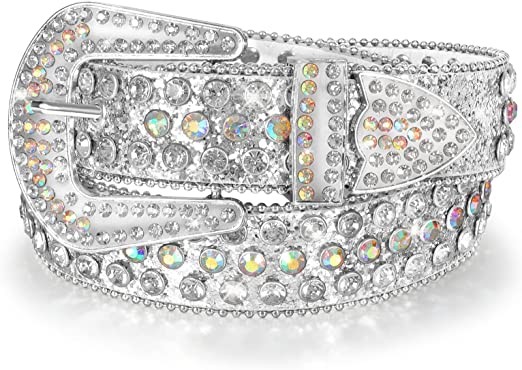 Women's men's rhinestone belt, Bling western denim stud belt diamond belt jeans pants