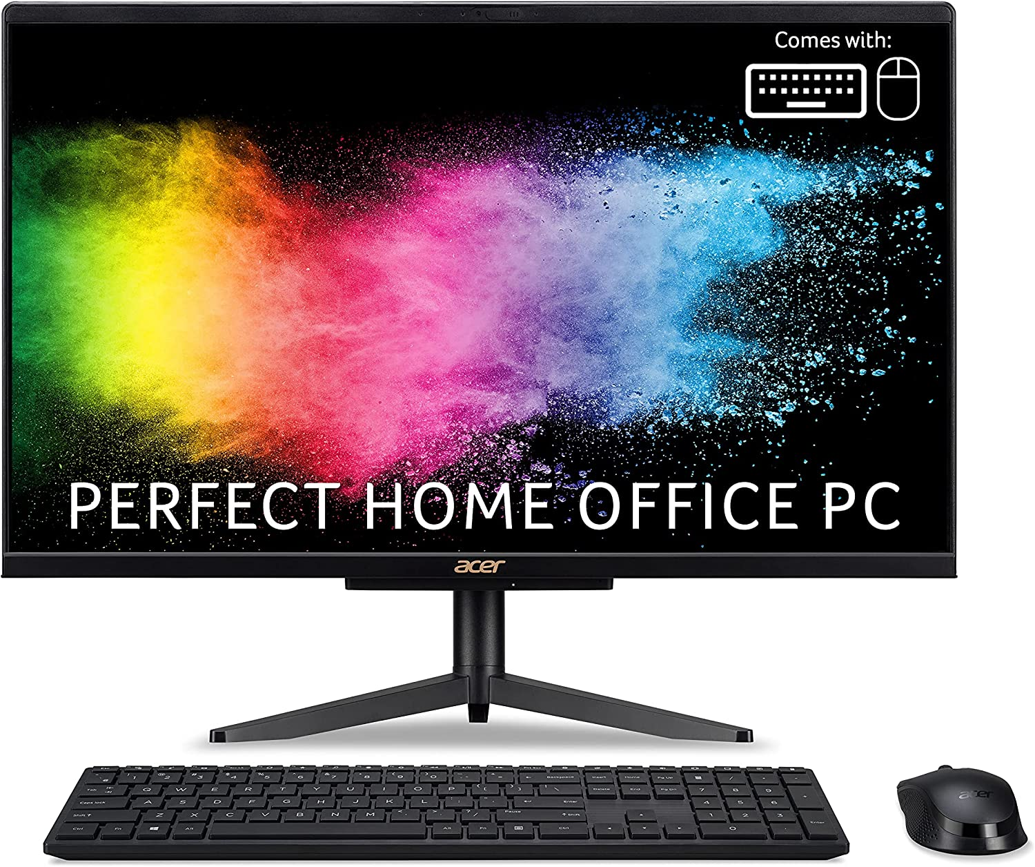 Acer aspire c24-1600 all-in-one - (Intel pentium n6005,8 gb, 256 gb SSD, 23.8-inch FHD display, usb keyboard and mouse, Windows 11, black)