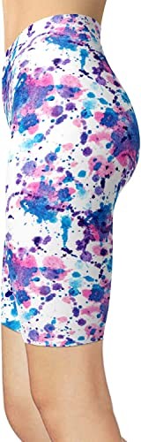 sissycos women's art splash print cycling shorts butter soft fitness leggings