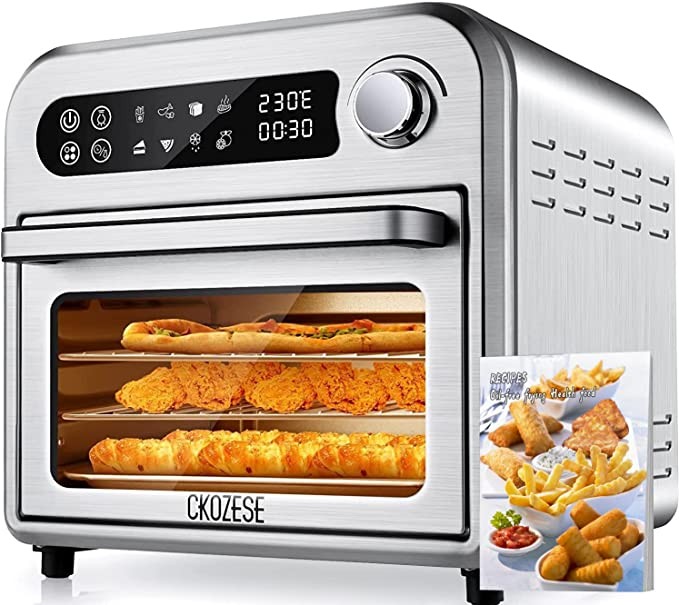 8-in-1 Smart Toaster Oven Air Fryer Combo, 6 Compact Toaster Oven Countertops, 6 Quick Quartz Heaters, Air Fry, Bake, Dehydrate, Bake, Bake, Up to 450 degrees Fahrenheit (~232.2 degrees Celsius), touc