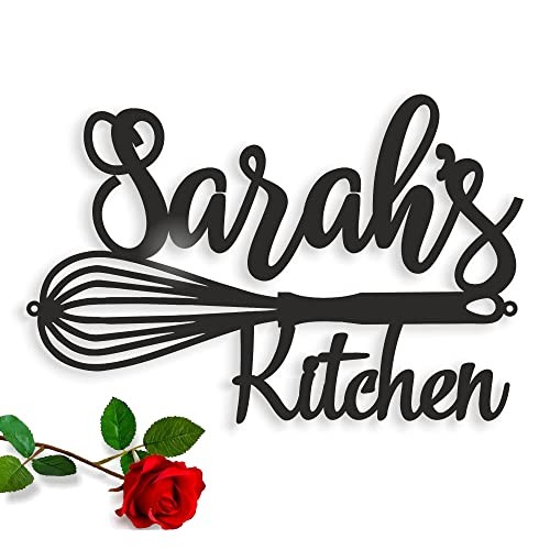 Custom Kitchen Name Sign, Personalized, Metal Wall Art, Home Decor, Housewarming, Mothers Day Gift, Mom's Kitchen, Gift for Grandma, Farmhouse, Indoor Hanging Plaque, Outdoor Sign, House, Room Decor
