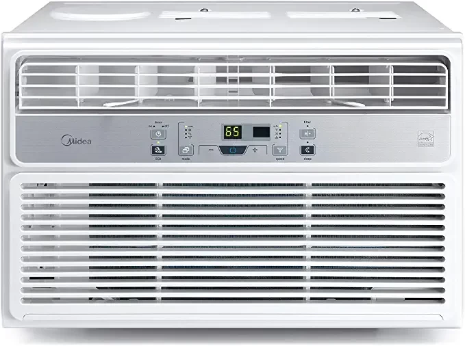Midea easycool window air conditioner with a capacity of 12,000 bte, dehumidifier and fan - cool, circulate and drain up to 550 sq. ft, multiple filter, remote control