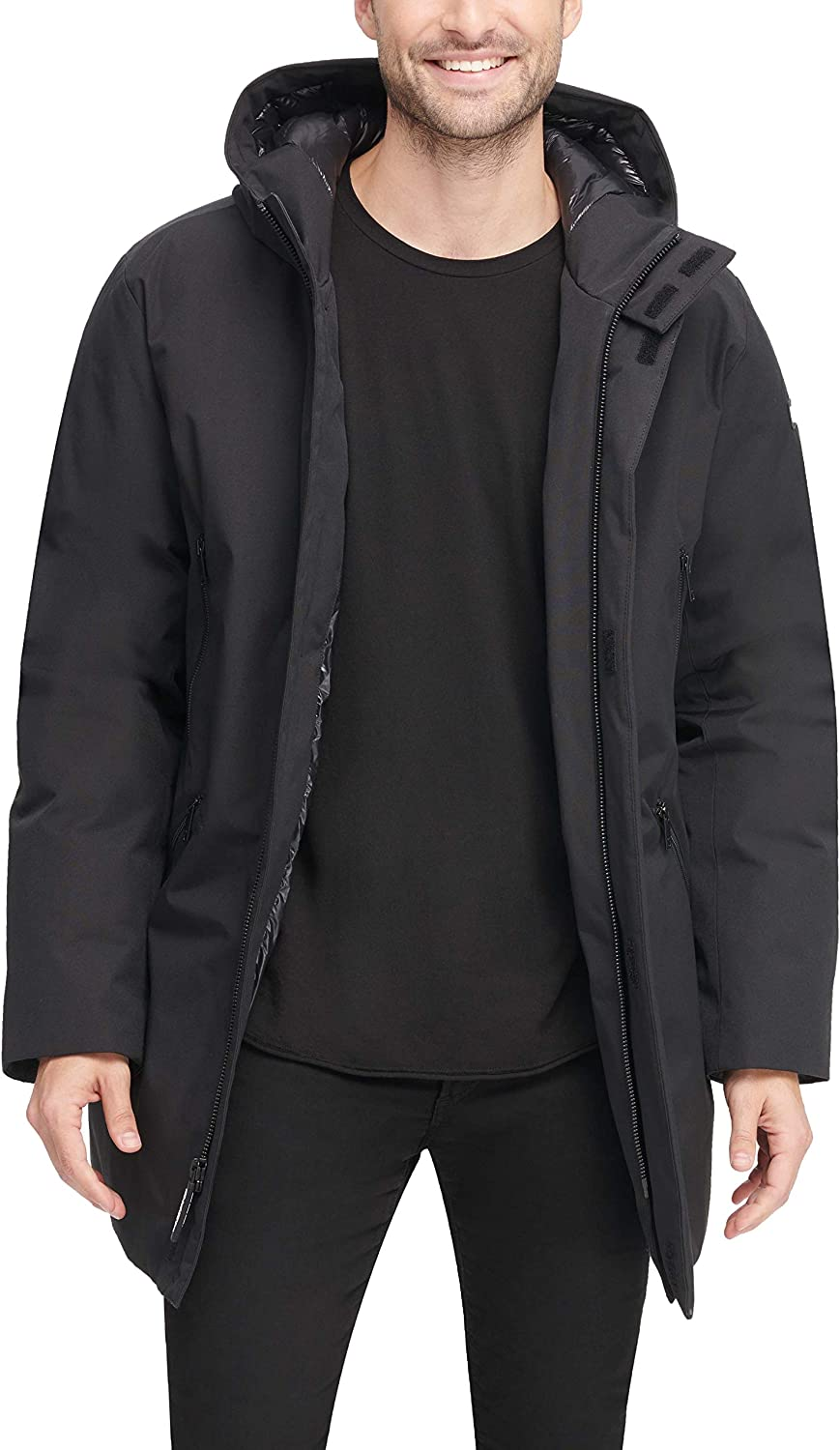 Dkny men's wet park with hood and logo