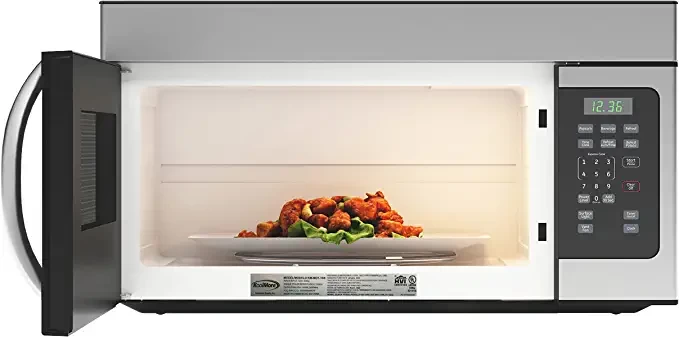 Koolmore 1.6 cubic feet microwave with oven illumination and recycling function of 300 cubic feet per minute, heating function, power levels of 10, timer and defrost software