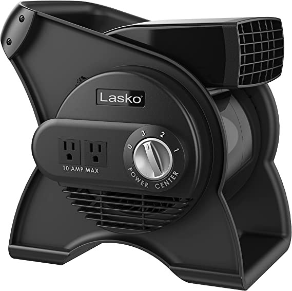 Lasko U12104 High Speed Professional Rotating Utility Fan for Cooling, Ventilating, Exhausting and Drying in the Home, Job Site and Job Shop, Black 12104 12.2 x 9.6 x 12.3 inches