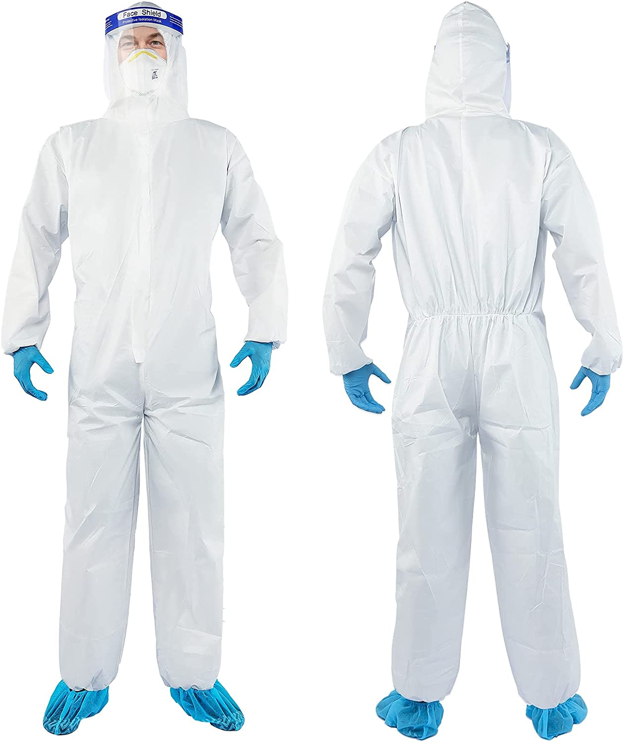 Disposable yiber protective work clothing set for dangerous goods, heavy duty work clothing made of sf material, good airtight and watertight