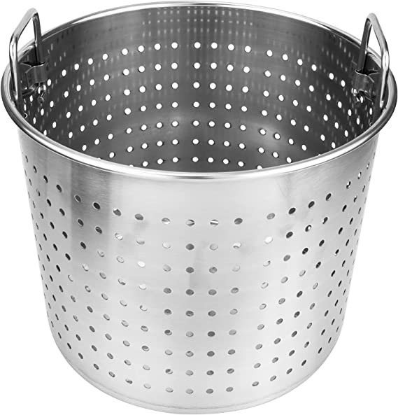 Hemoton Stock Pot Strainer Basket Insert Seafood Pot Crawfish Crab Steamer Stainless Steel Pasta Pot for Home Restaurant Kitchen