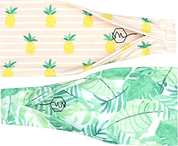 Maven Thread Women's Fitness Headband, Women's Wide Headband, Sports Running Headband, Gym Headband, Sports Workout & Yoga 4" (approx. 10.2cm) thick non-slip sweatband, pack of 2