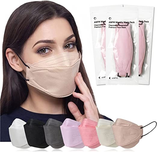 Disposable color mask for adults anfm - set of masks kf94, Korean mask with 3d structure, 3 layers, made in Korea