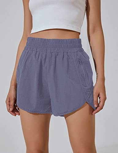 BMJL women's running shorts elastic high-rise shorts pocket exercise fitness shorts quick-drying sports shorts