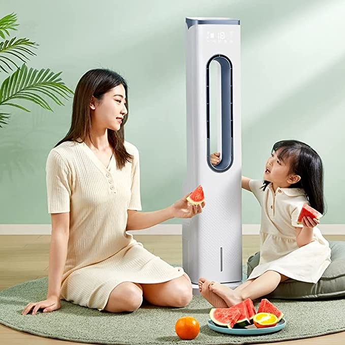 n/a Intelligent Remote Control Home Bladeless Tower Fan Bladeless Fan Air Conditioner Fan (Size : 26 * 25.5cm)