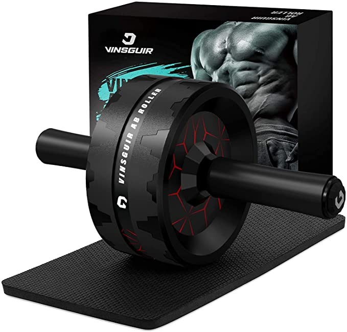 Vinsguir Ab Workout Equipment, Ab Roller Workout Equipment, Home Gym Ab Roller, Ab Workout Equipment for Abdominal Workout (Black and Red)