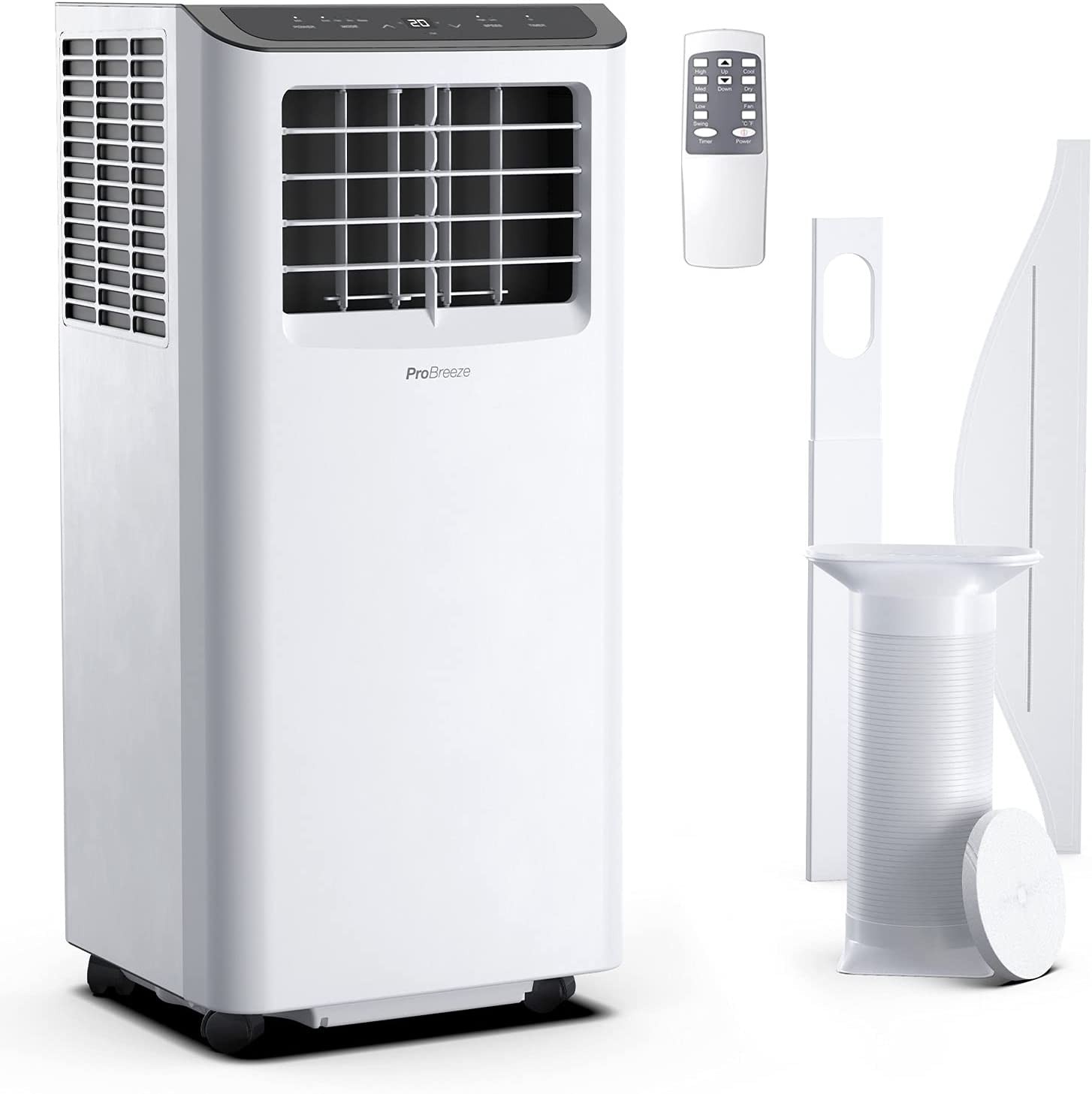 Pro Breeze Smart Air Conditioner Portable 10,000 BTU - 1130W Portable Air Conditioner with 4-in-1 Function, 300 Sq Ft Coverage, 24 Hour Timer & Window Venting Kit Included - AC Unit with Wifi & App