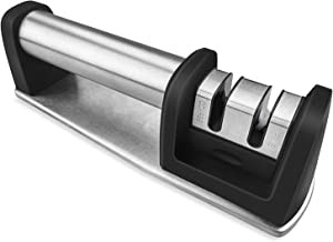 JCHOPE Knife Sharpener, Kitchen Knife Sharpener, 2-Stage Knife Sharpener Helps Restoring, Restoring, Polishing Blades for Kitchen Straight Knives, Knife Sharpening Tool for Kitchen, Household, Hunting