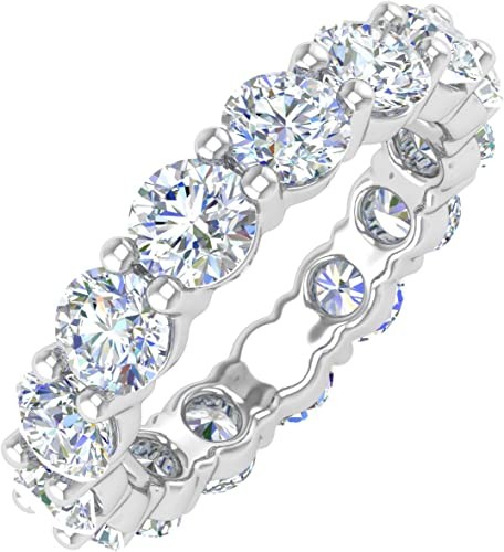 5 Carat Diamond Eternity Wedding Band Ring in 14K Gold - IGI Certified (Ring Size) (Premium Collection)