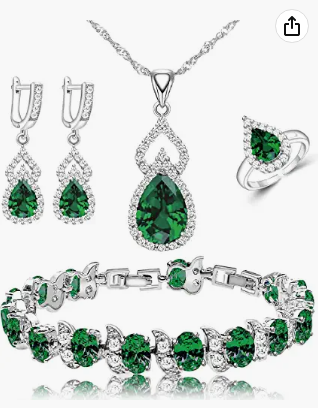 Women's jewelry set LMXXVJ, platinum plated necklace, open earrings, bracelet, set