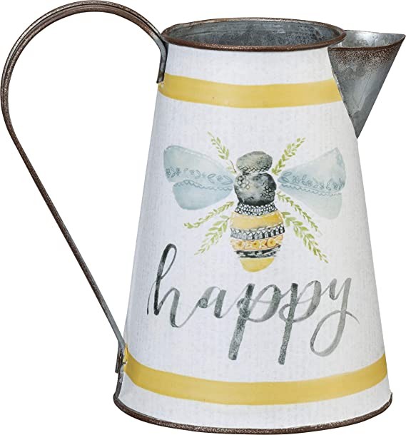 Primitives by Kathy Decorative Metal Jug, Medium, Happy Rhubarb