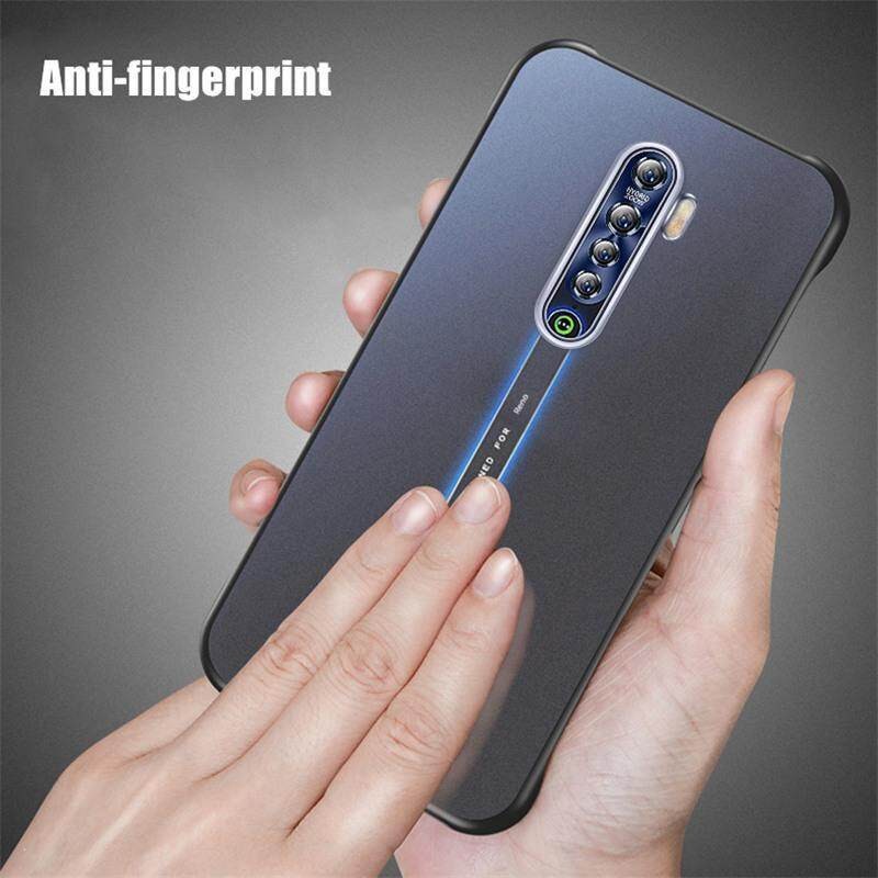 For OPPO Reno 2 Case, Luxury Ultra Thin Frameless Matte Hard Plastic Phone Case with Non-Slip Rope Pull Ring Shock Absorption TPU Bumper Casing Back Cover for OPPO Reno2 Best Quality In Stock